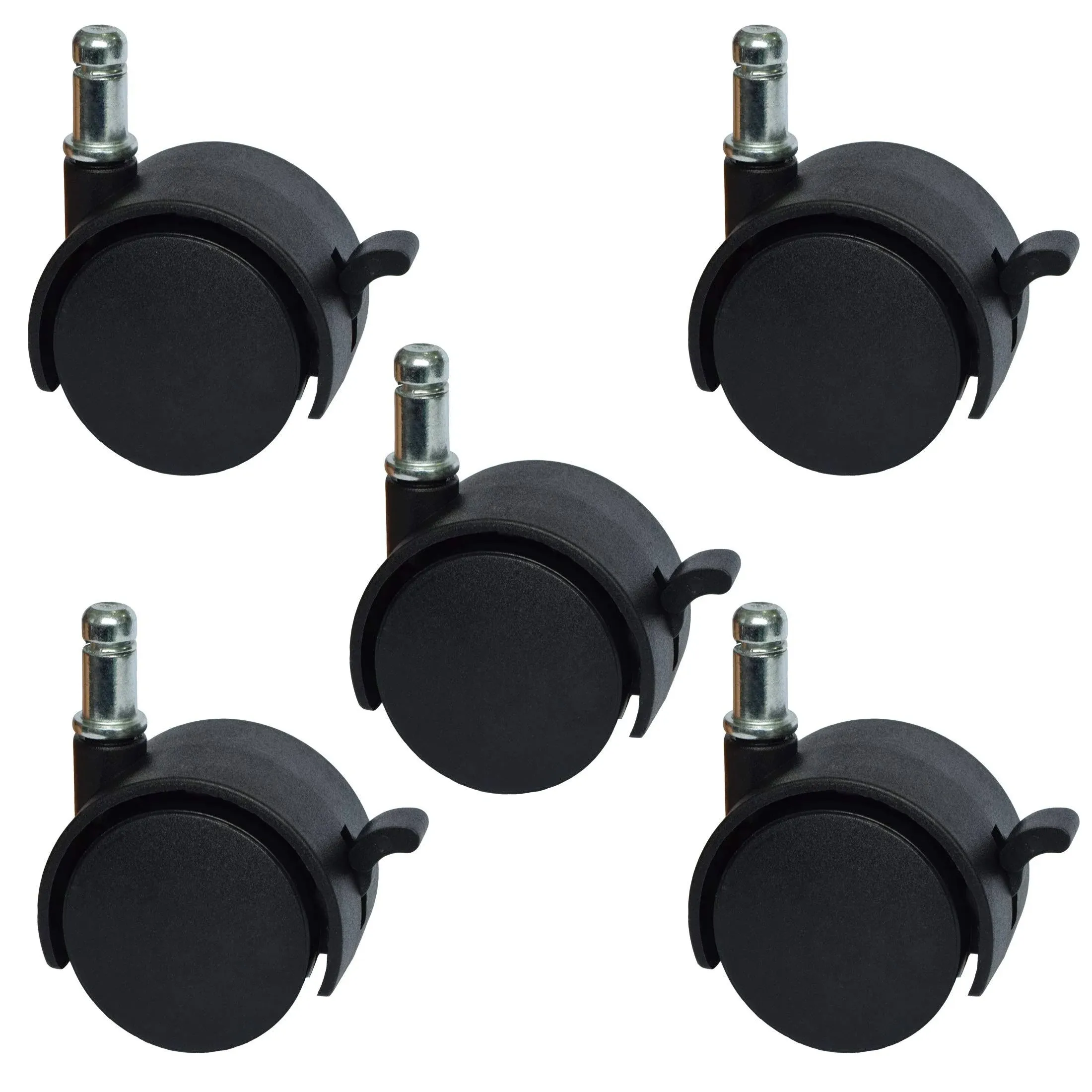 MySit 2" Replacement Office Chair or Stool Caster Wheels - with Brake (Set of 5 ...