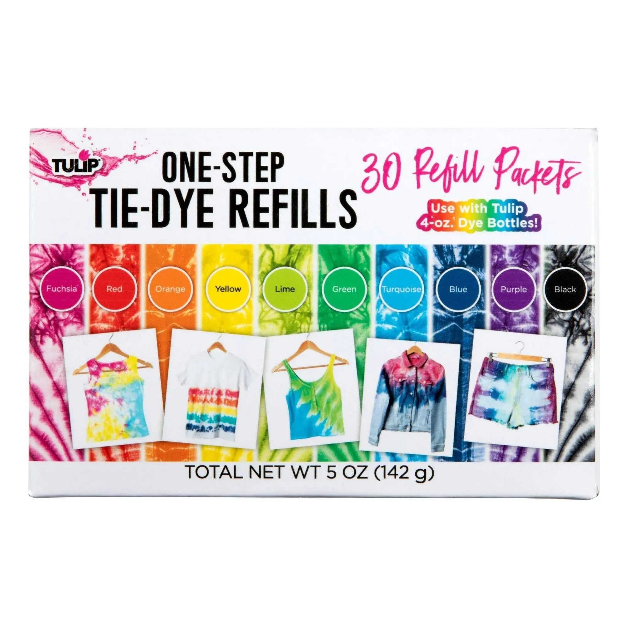 One-Step Tie-Dye Kit Refills, Rainbow Tie Dye, Multicolor, 30 Pack