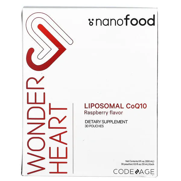 Codeage Nanofood Wonder Heart Liquid CoQ10, Liposomal Ubiquinone Supplement - 30ct