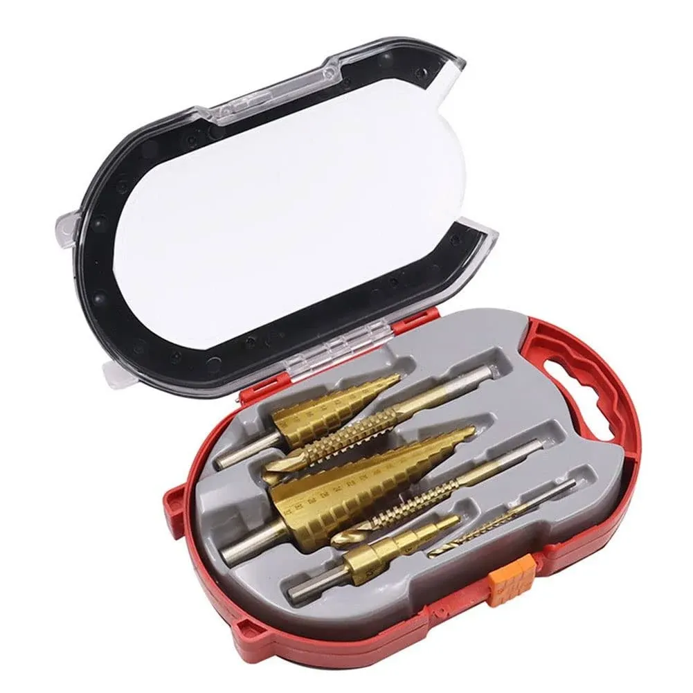 6Piece Triangular Bit High Speed Steel Titanium Plated Step Drill Set Gold O8J2