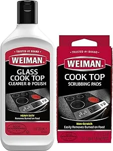 Weiman Cooktop and Stove Top Cleaner Kit Glass Cook Top Cleaner and Polish 10 oz. Scrubbing Pad