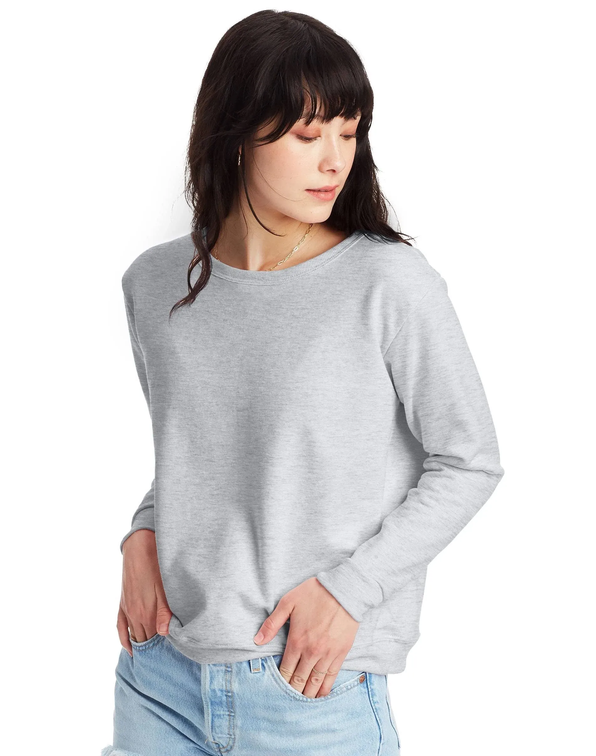 Hanes EcoSmart Cotton-Blend Fleece Crewneck Sweatshirt Women's