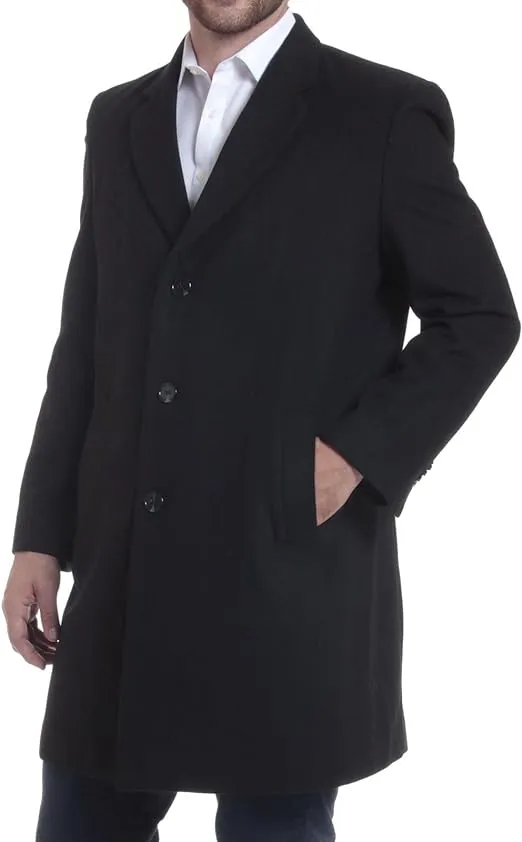 Alpine Swiss Luke Mens 3 Button Tailored Wool 37" Walker Car Coat