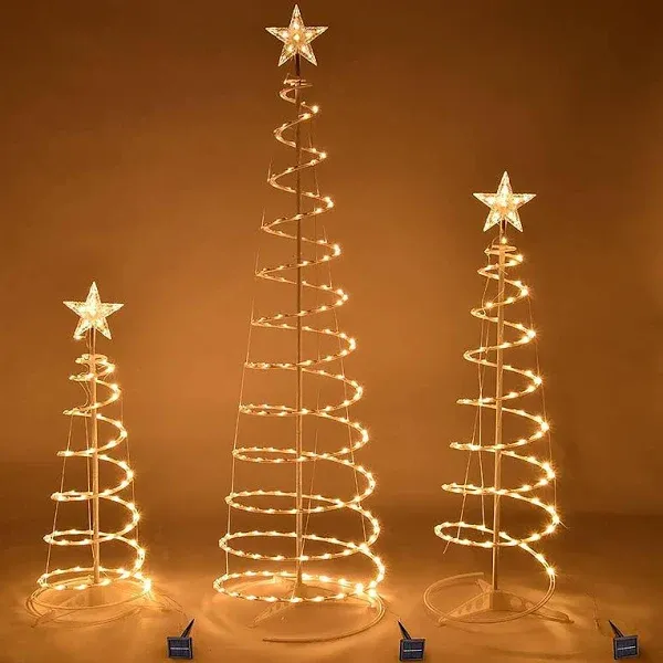 Queens of Christmas Spiral Trees with Warm White LEDs