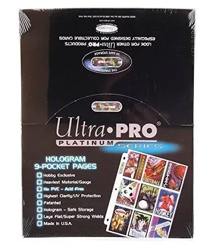 (100) Ultra Pro Premium Platinum 9-Pocket Baseball Trading Card Pages Sports