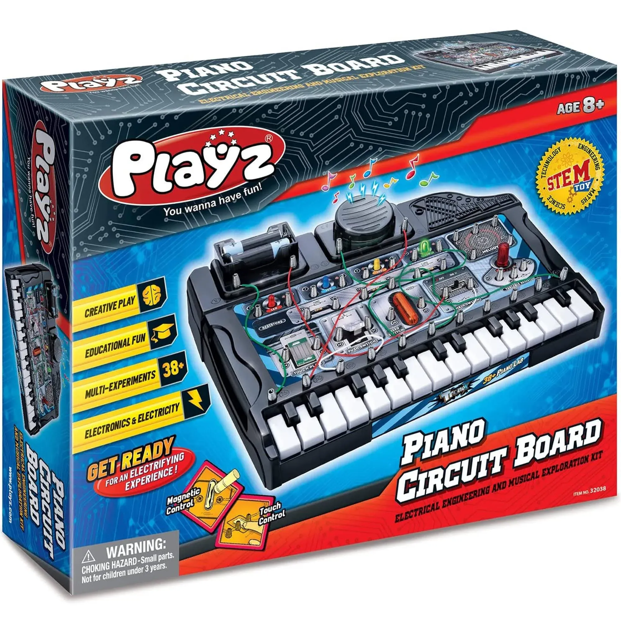 playz Electric Piano Circuit Board for Kids - 38+ Music Lab Experiments, Kids ...