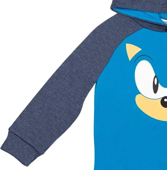 SEGA Sonic the Hedgehog Fleece Pullover Hoodie and Pants Outfit Set Toddler to Big Kid Sizes (2T - 18-20)