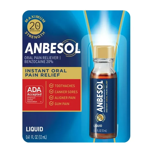 Anbesol Maximum Strength Oral Anesthetic Liquid - 0.41 fl oz (packaging may vary