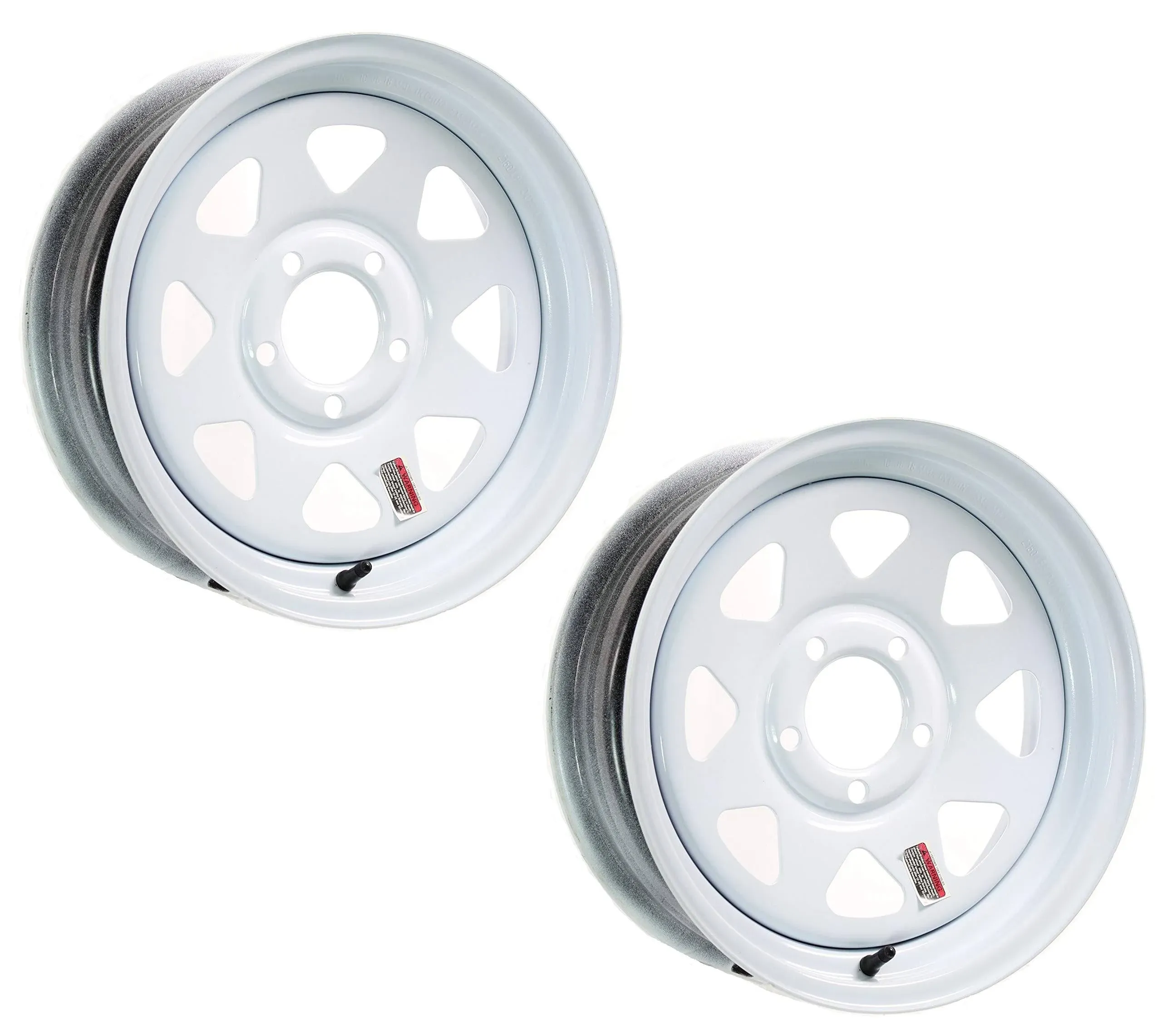 2-Pack Trailer Wheel White Rims 15 x 5 Spoke Style 5 Lug on 5