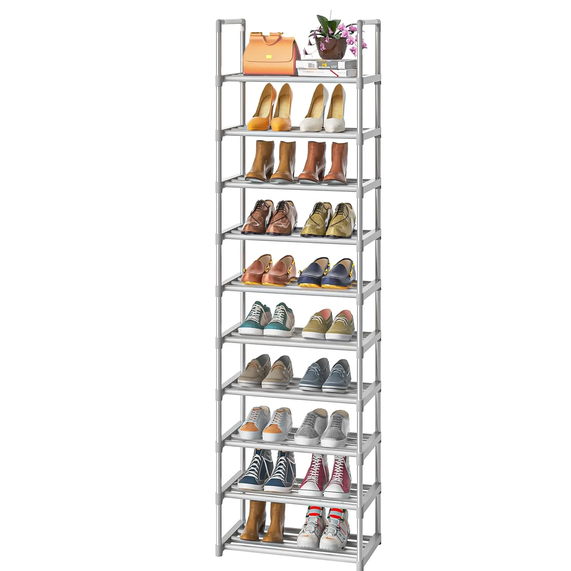 OYREL Narrow Shoe Rack, dy Metal Organizer for Closets,Shoes Stand,Shoe Shelf 