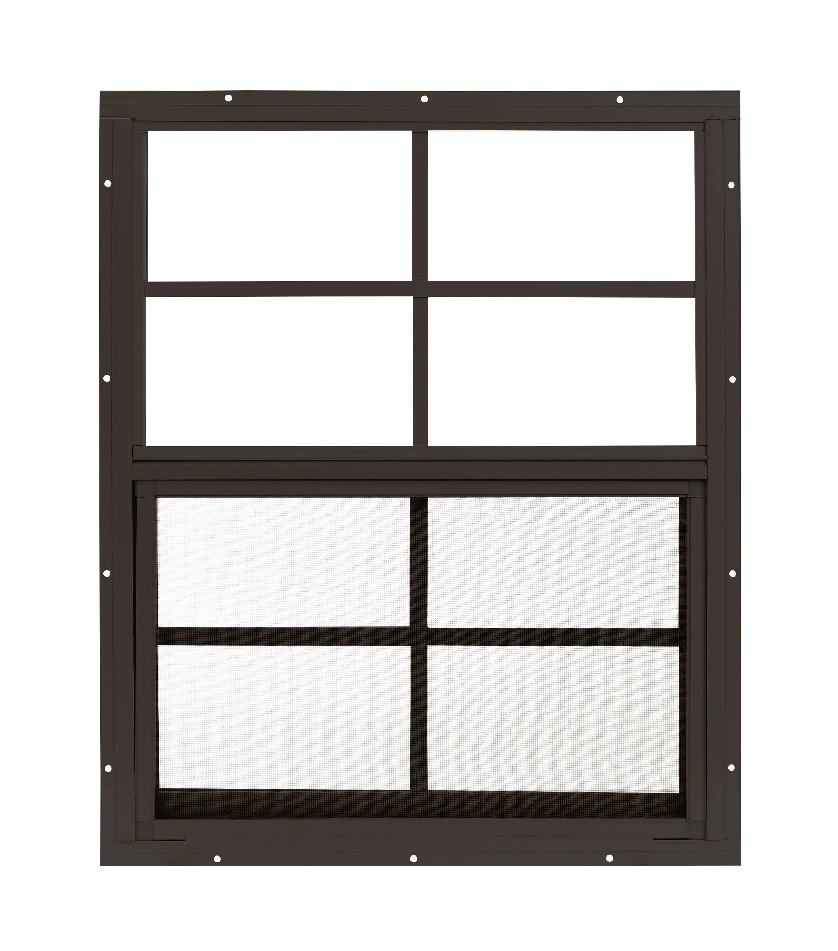 Shed Window 18" W x 23" H, Flush Mount Brown for Sheds, Playhouses, and Chicken Coops 1 PK (W1823BR-BX1)