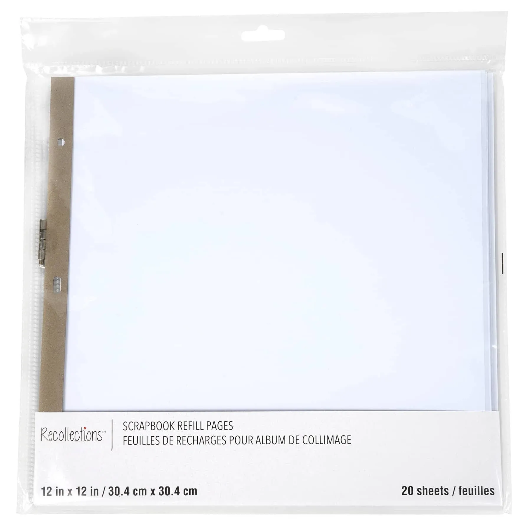 12" x 12" White Scrapbook Refill Pages by Recollections™, 60 Sheets