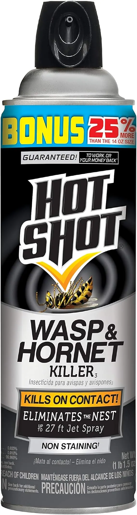 Hot Shot Wasp & Hornet Killer (Aerosol Spray), 2 Pack, 14-Ounce