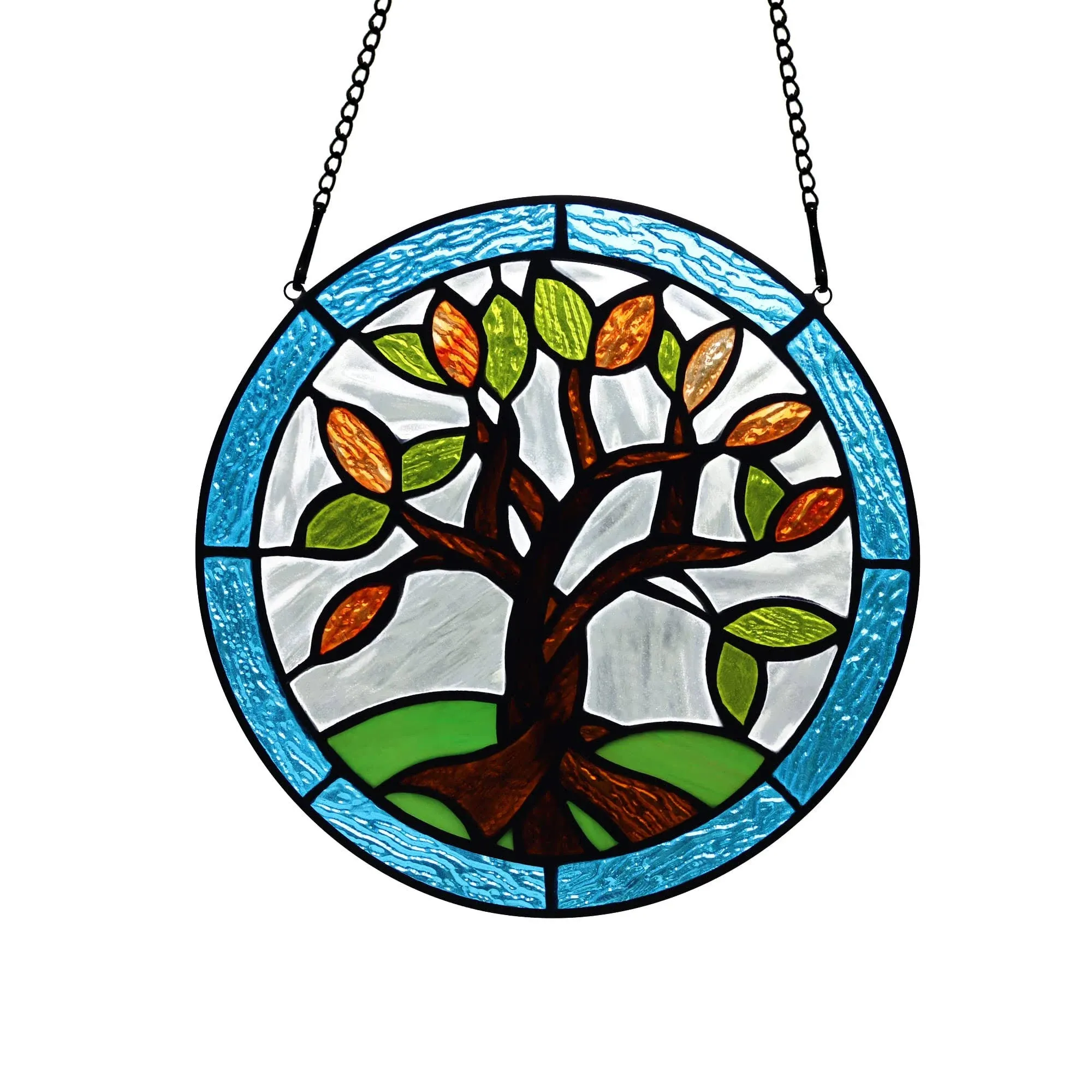 HAOSUM Tree of Life Stained Glass Window Hangings,Tree of Life Suncatchers Ho...