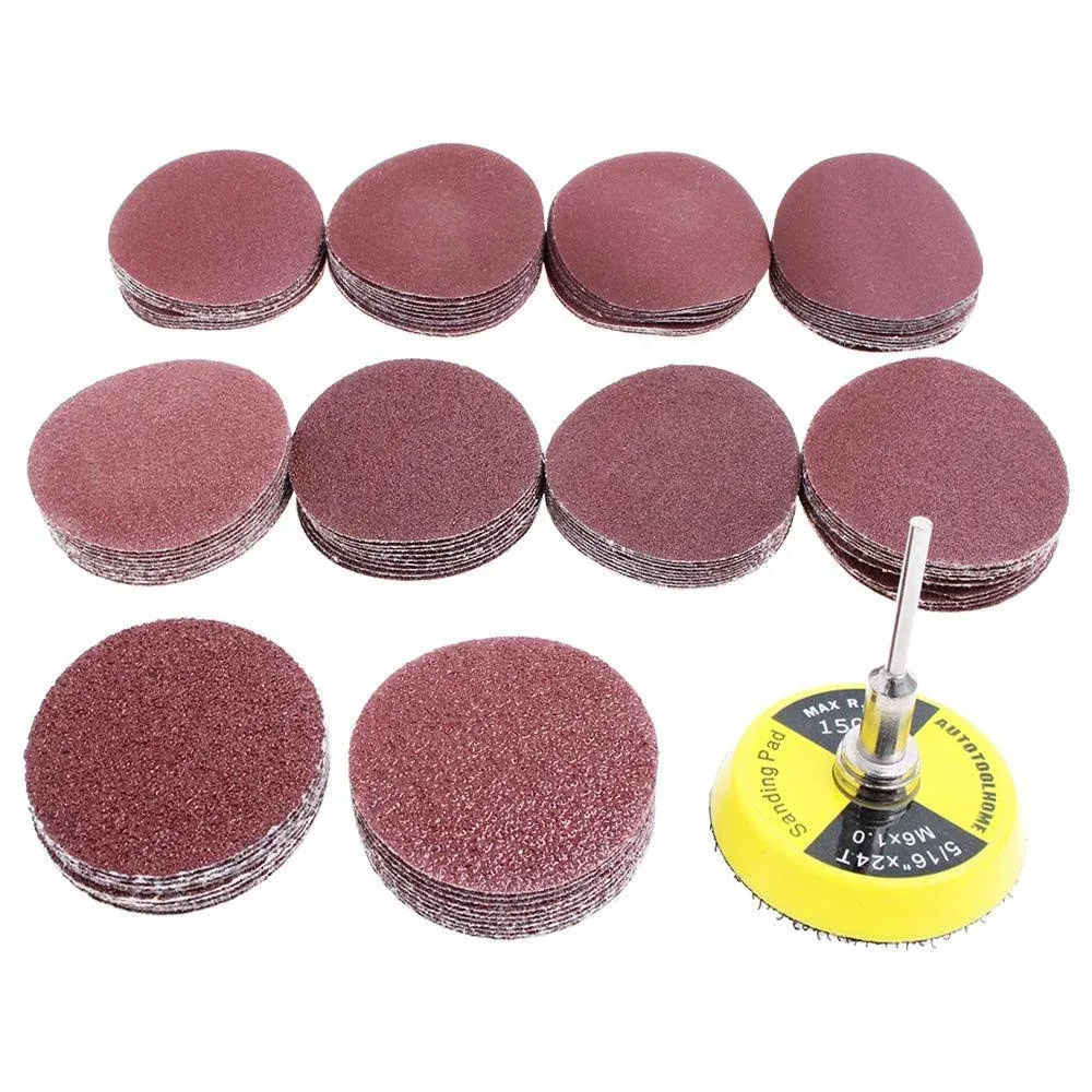 100 Pack 2 Inch Sanding Discs Kit With Polishing Pads Plate 40 60 80 100 120 150