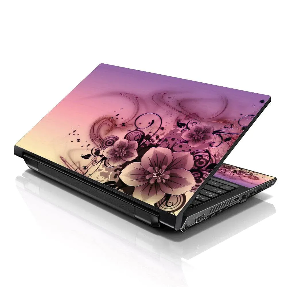 17.3&#034; 18&#034; 19&#034; Laptop Notebook Skin Sticker Protective Decal Pink Flower L-A102