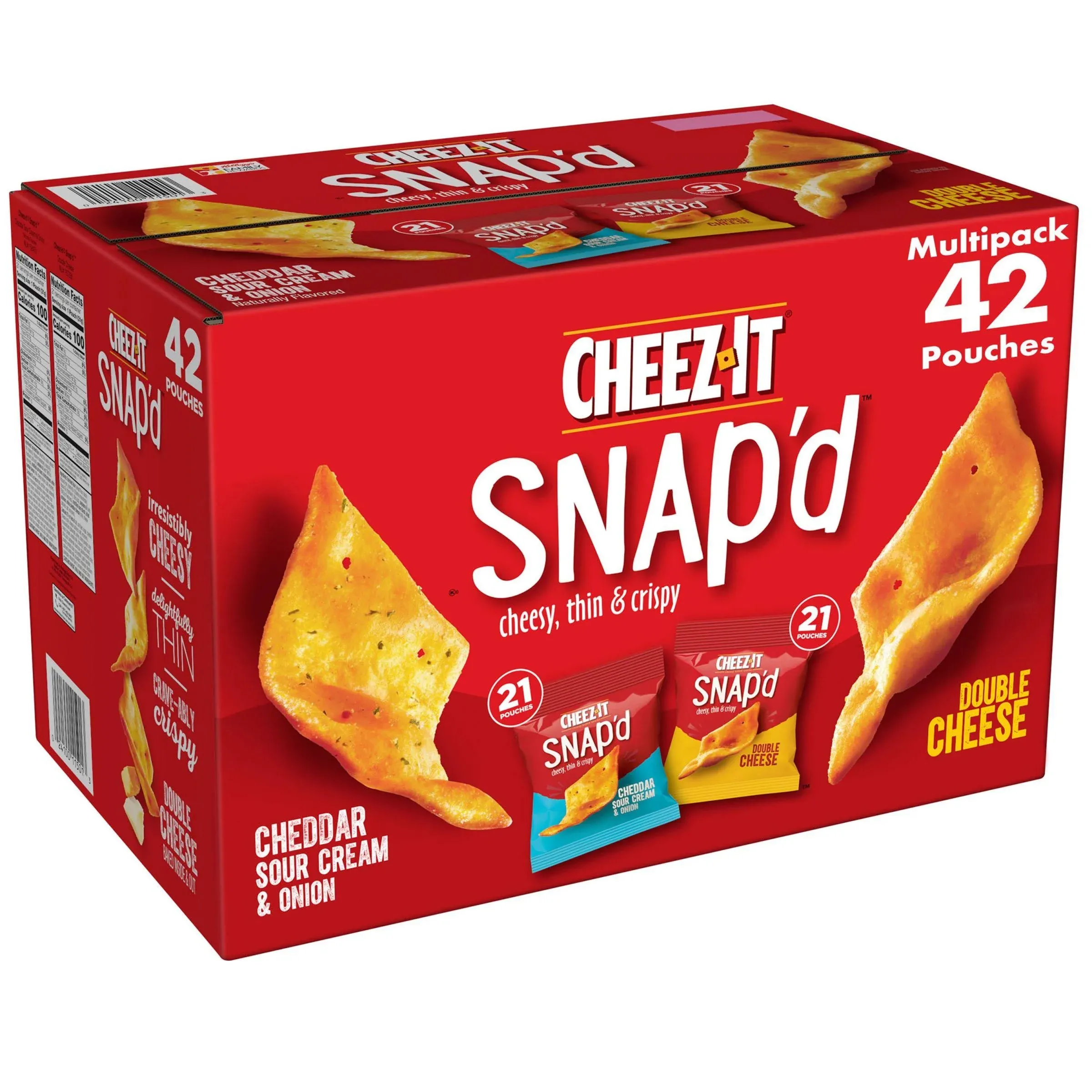 Cheez-It Snap'd Snack Crackers 42 x 0.75 oz - Variety Pack