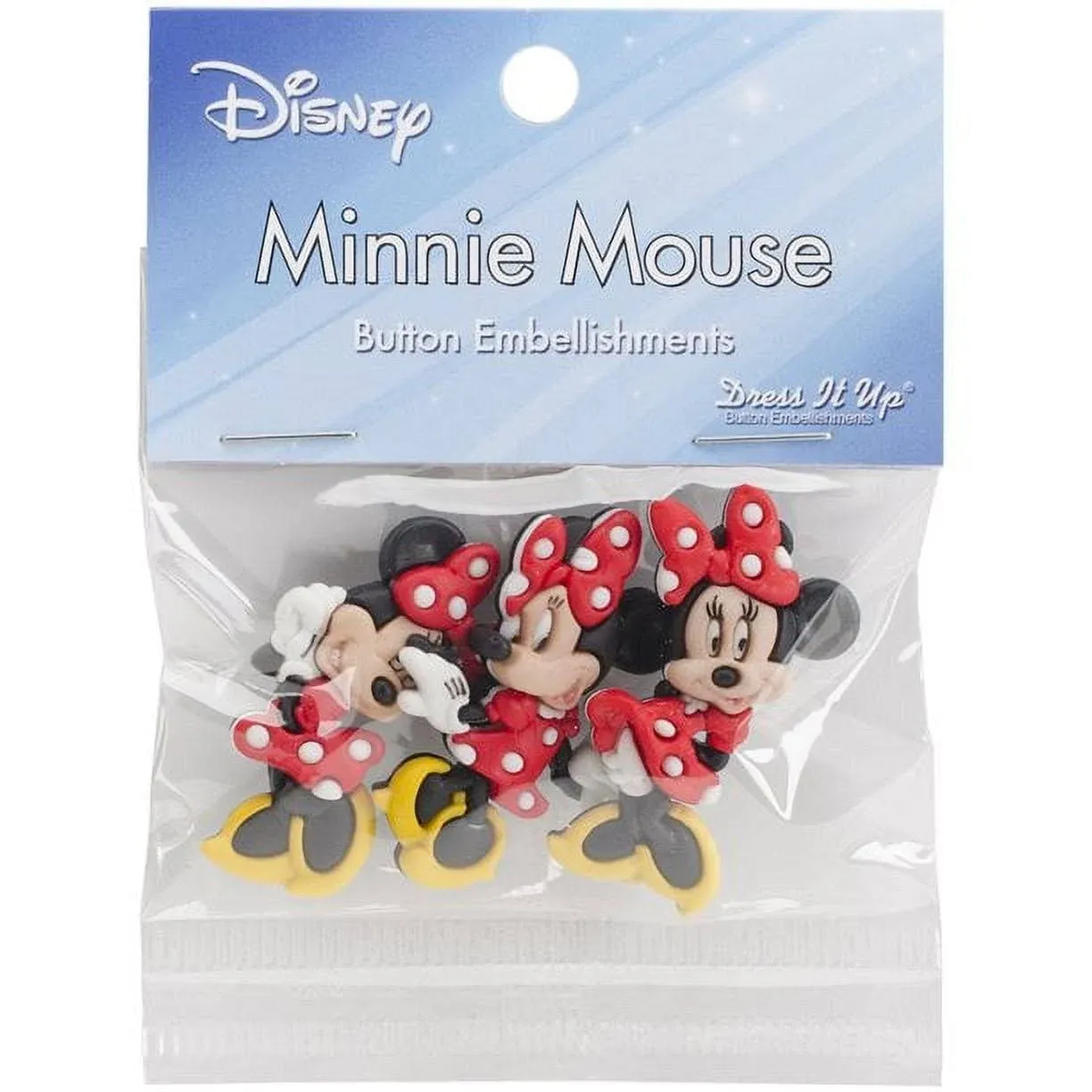 Mickey and Minnie Glitter Disney Buttons - Mickey and Minnie Heads Glitter Embellishments for Sewing, Crafting, Quilting, Scrapbooking Sewing - Dress It Up Buttons