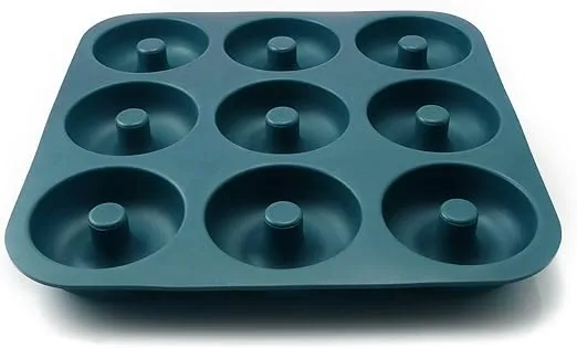 Large Professional Grade Donut Pan for Baking 9 Cavity Non-Stick Bagel Pan Silicone Donut Mold BPA Free 11.2 x 11.1 Inches