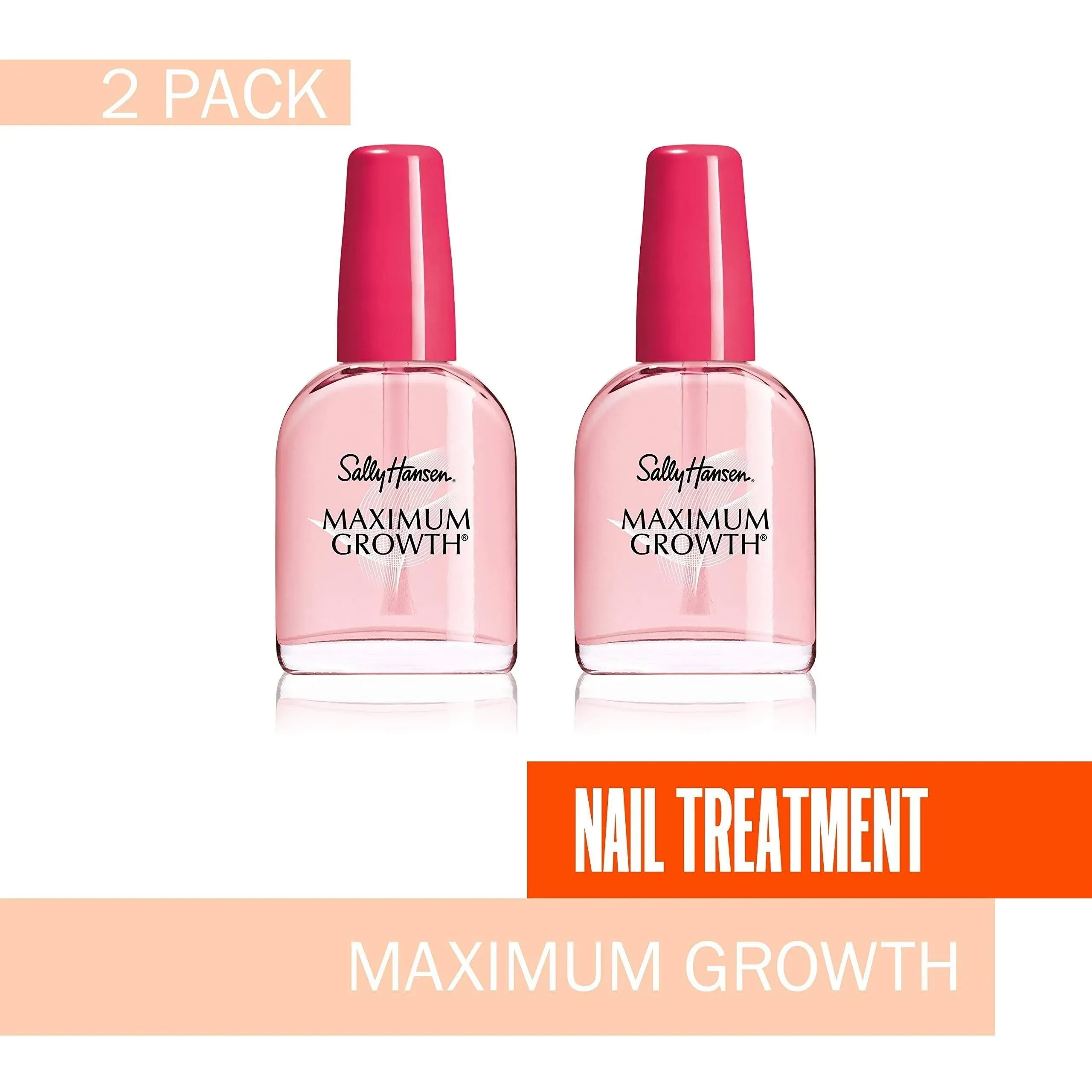 Sally Hansen Maximum Growth®, Nail Strengthener, Base Coat, Nail Protectant, Triple Protein and Silk Formula