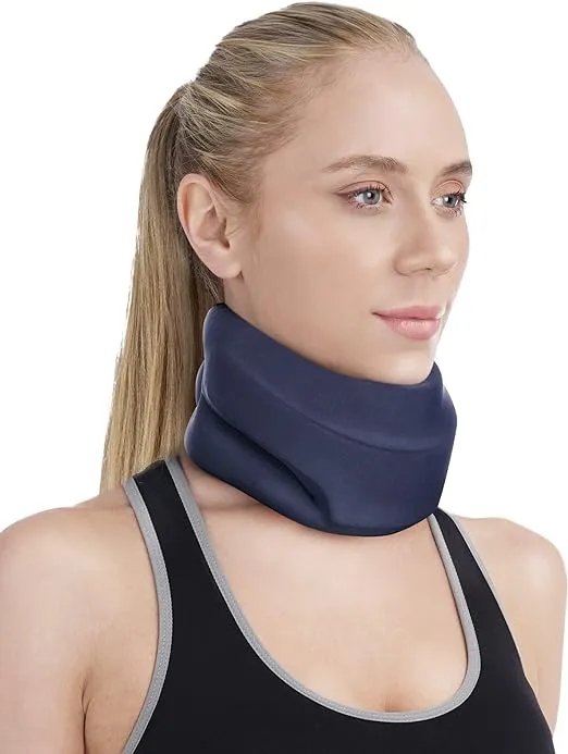 Neck Brace for Sleeping - Cervical Collar Relief Neck Pain and Neck Support Soft Foam Wraps Keep Vertebrae Stable for Relief of Cervical Spine Pressure for Women & Men Blue(12.6-15.8 inch)