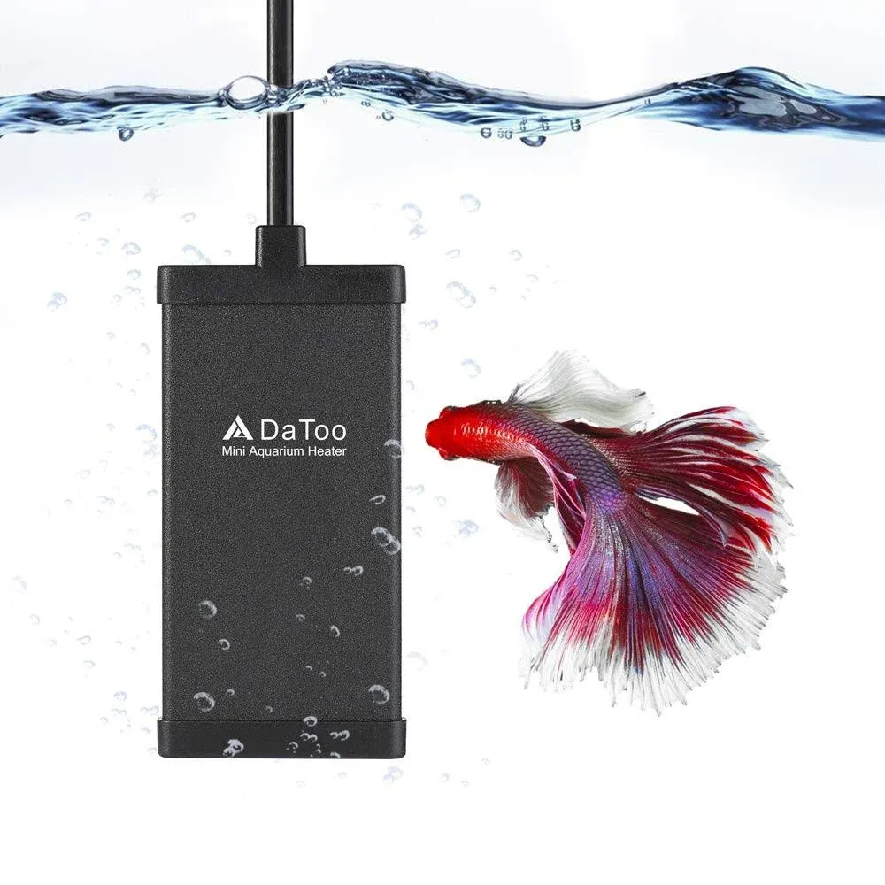 Datoo 10 Watt Small Aquarium Heater Mini Betta Flat Fish Tank Heater for 1 Gallon ...