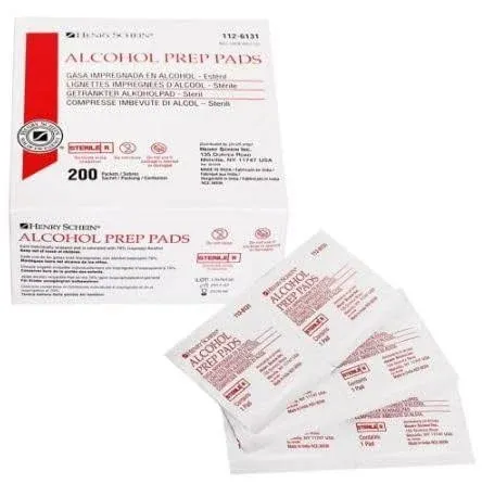 Alcohol Prep Pads, Medium, 2-ply, Sterile, Pack of 200