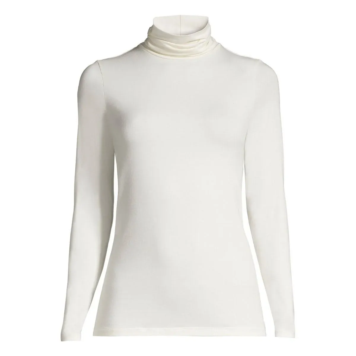 Lands' End Women's Lightweight Jersey Skimming Long Sleeve Turtleneck