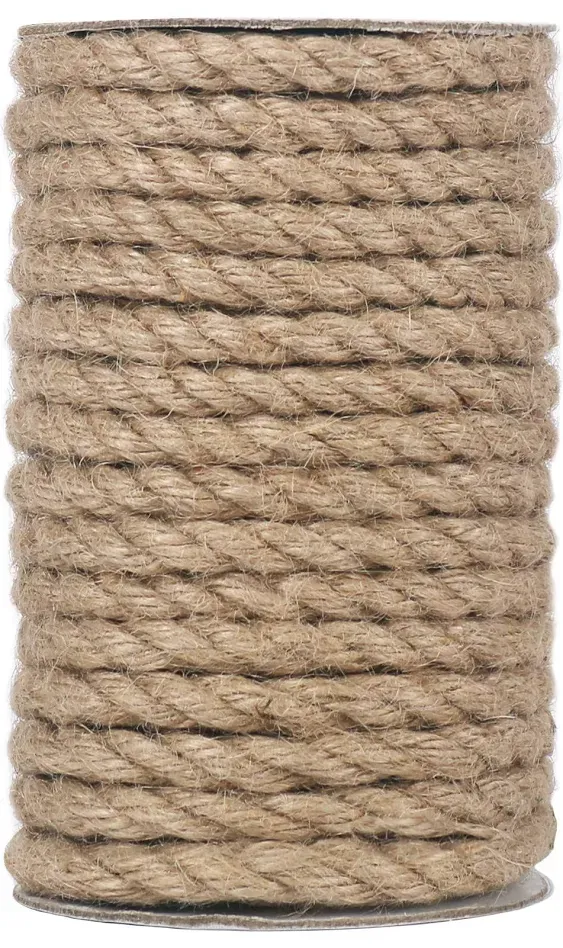 Vivifying Jute Rope, 50 Feet 8mm Natural Heavy Duty Twine for Crafts, Cat Scratch Post, Bundling and Hanging