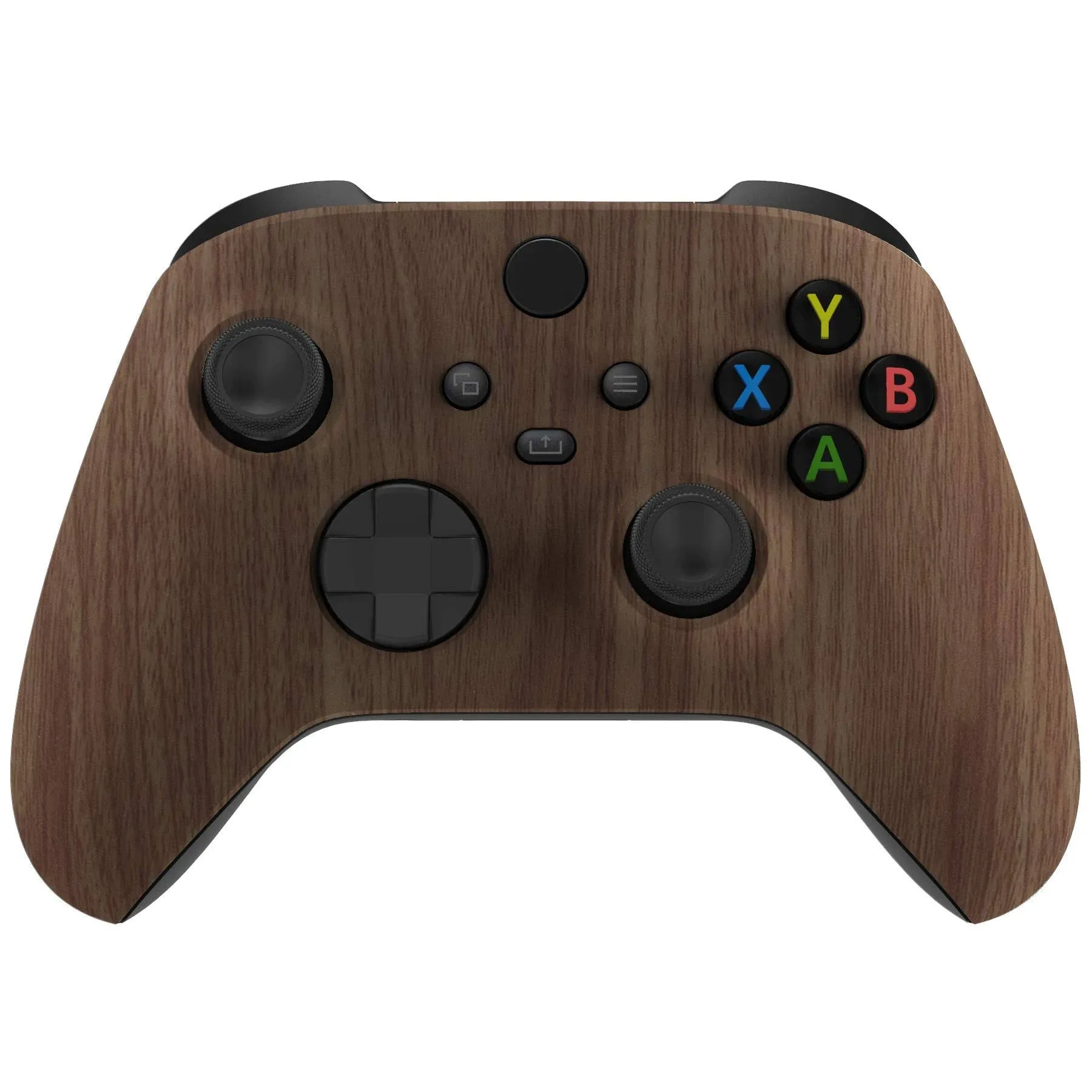 eXtremeRate Wood Grain Soft Touch Front Housing Shell Faceplate for Xbox Series x ...