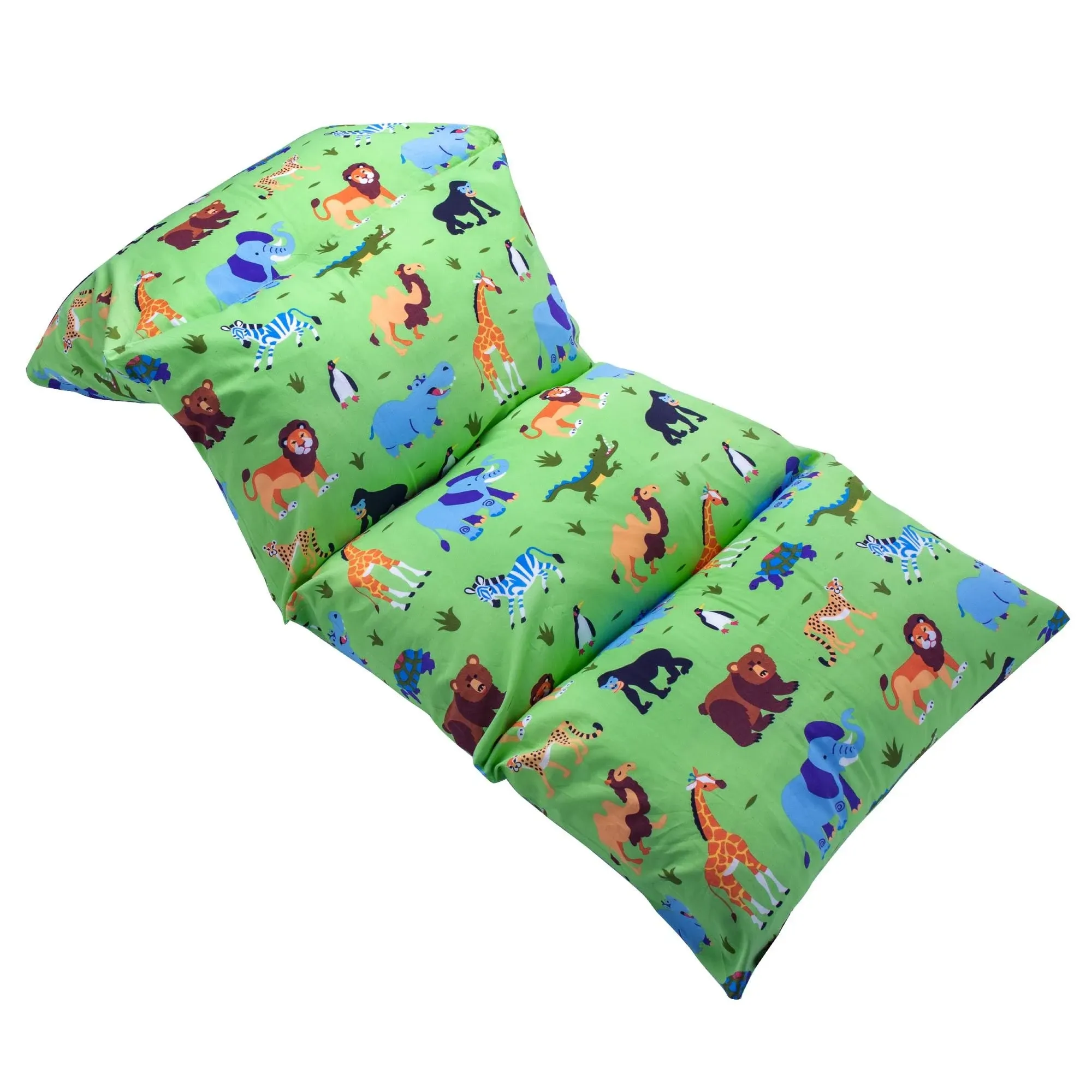 Wildkin Kids Floor Lounger: Ideal for Boys and Girls, Travel-Friendly, Perfect for Sleepovers - Pillow Lounger for Kids, Requires Standard Size Pillows Not Included (Wild Animals)