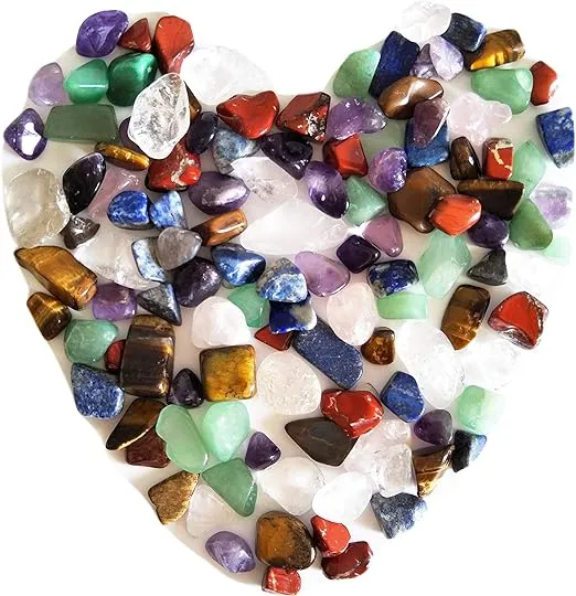 Mina Heal Chakra Stones Collection, Tumbled and Well Polished Healing Crystals/Gemstones (160 g (0.35 lb) Chakra Stones Size 15-25mm)