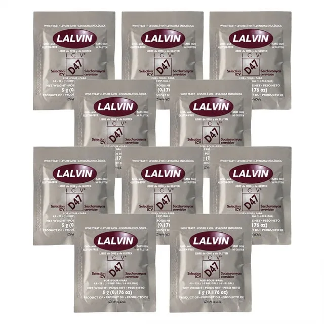 Lalvin ICV-D47 Wine Yeast, 5g - 10-Pack