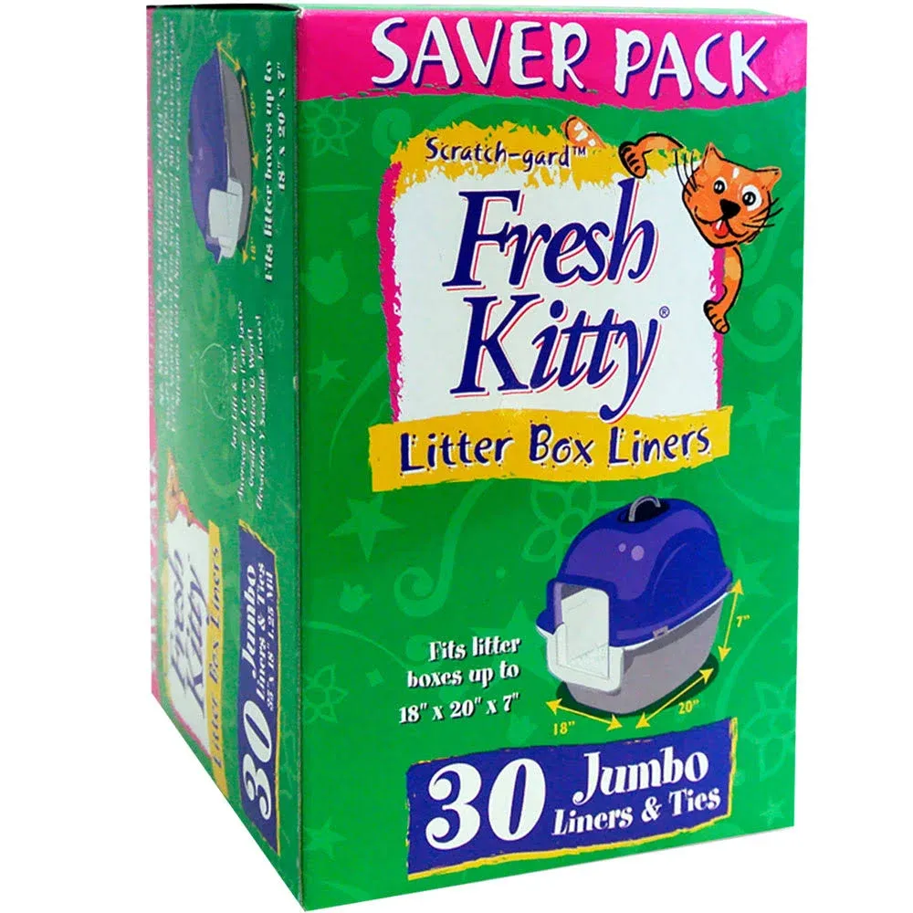 Fresh Kitty Litter Box Liners, Scratch-Gard, Saver Pack - 30 liners