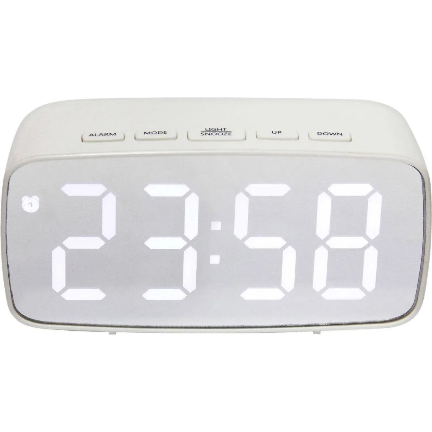 Digital Alarm Clock, White, 4.75" x 2" - Contemporary - Alarm Clocks - by Infinity Instruments, Ltd. | Houzz