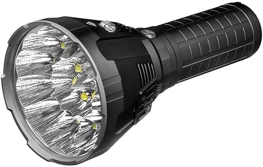 IMALENT MS18 Powerful Bright Flashlight 100,000 Lumens, Flashlights High Lumens Rechargeable with 18pcs Cree XHP70.2 LEDs and OLED Display, LED Flashlight for Emergencies, Camping