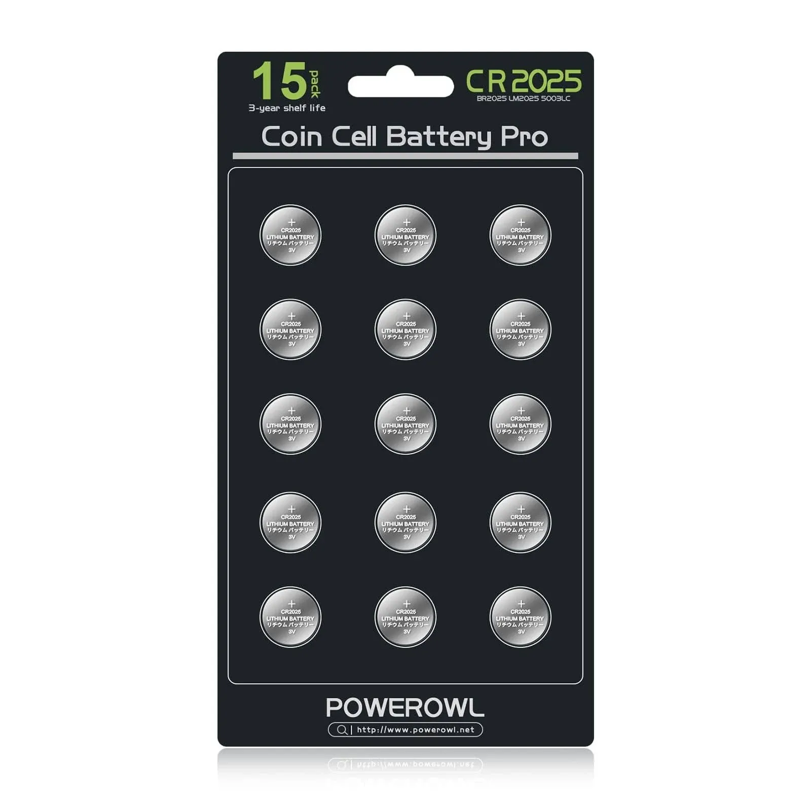 Powerowl High Capacity Cr2025 Battery (15-Pack) 2025 3V Lithium Batteries, 10 ...