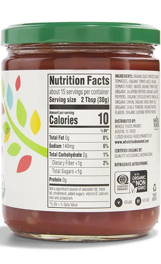 365 by Whole Foods Market, Organic Thick & Chunky Mild Salsa, 16 Ounce