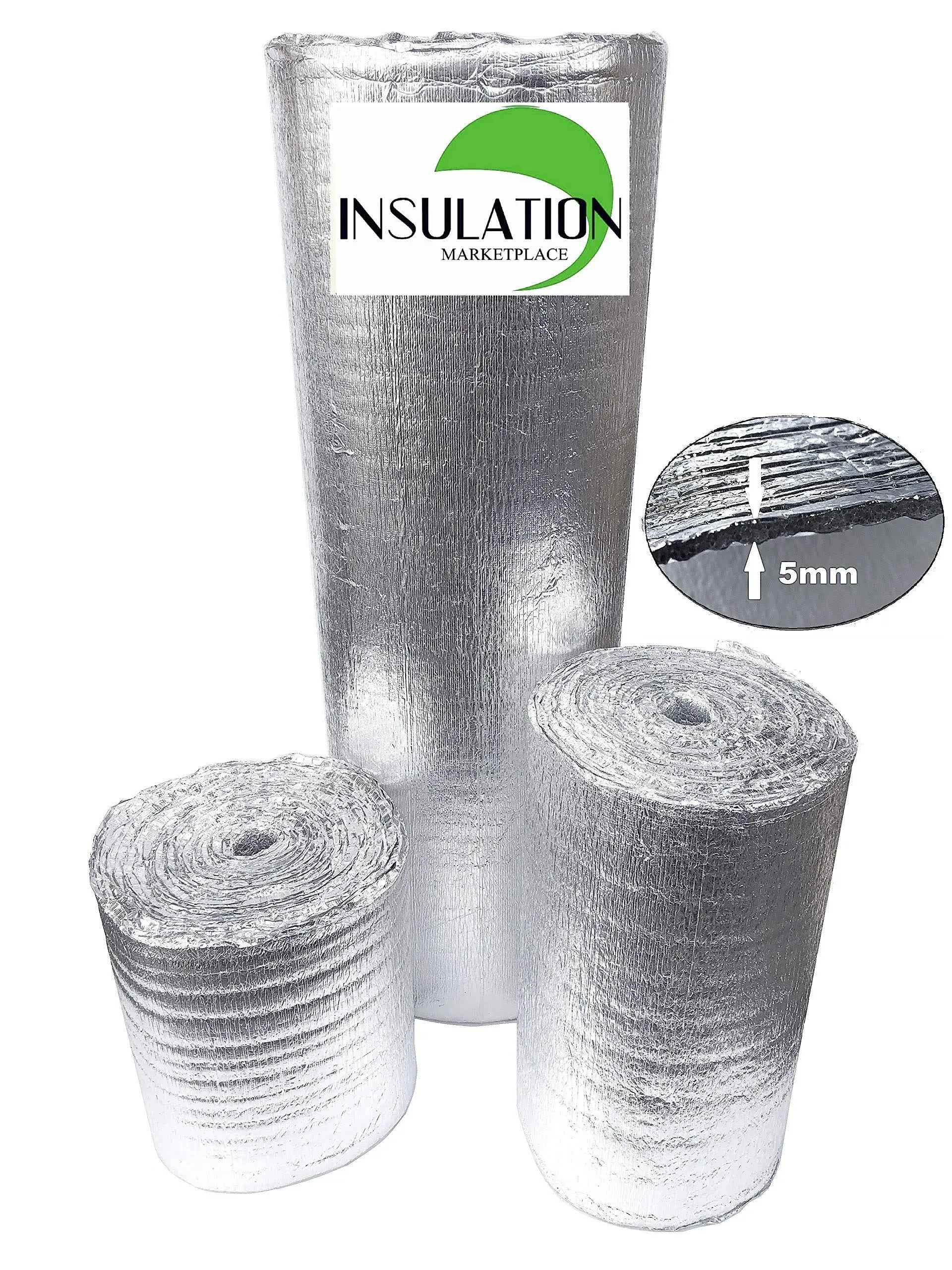 SmartSHIELD -5mm 24&#039;&#039;X50ft Reflective Insulation Roll, Foam Core Radiant Barr...