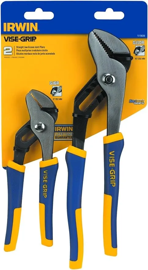 IRWIN Tools VISE-GRIP Groove Joint Pliers Set, 2-Piece, 8 inch and 10 inch (1773639)