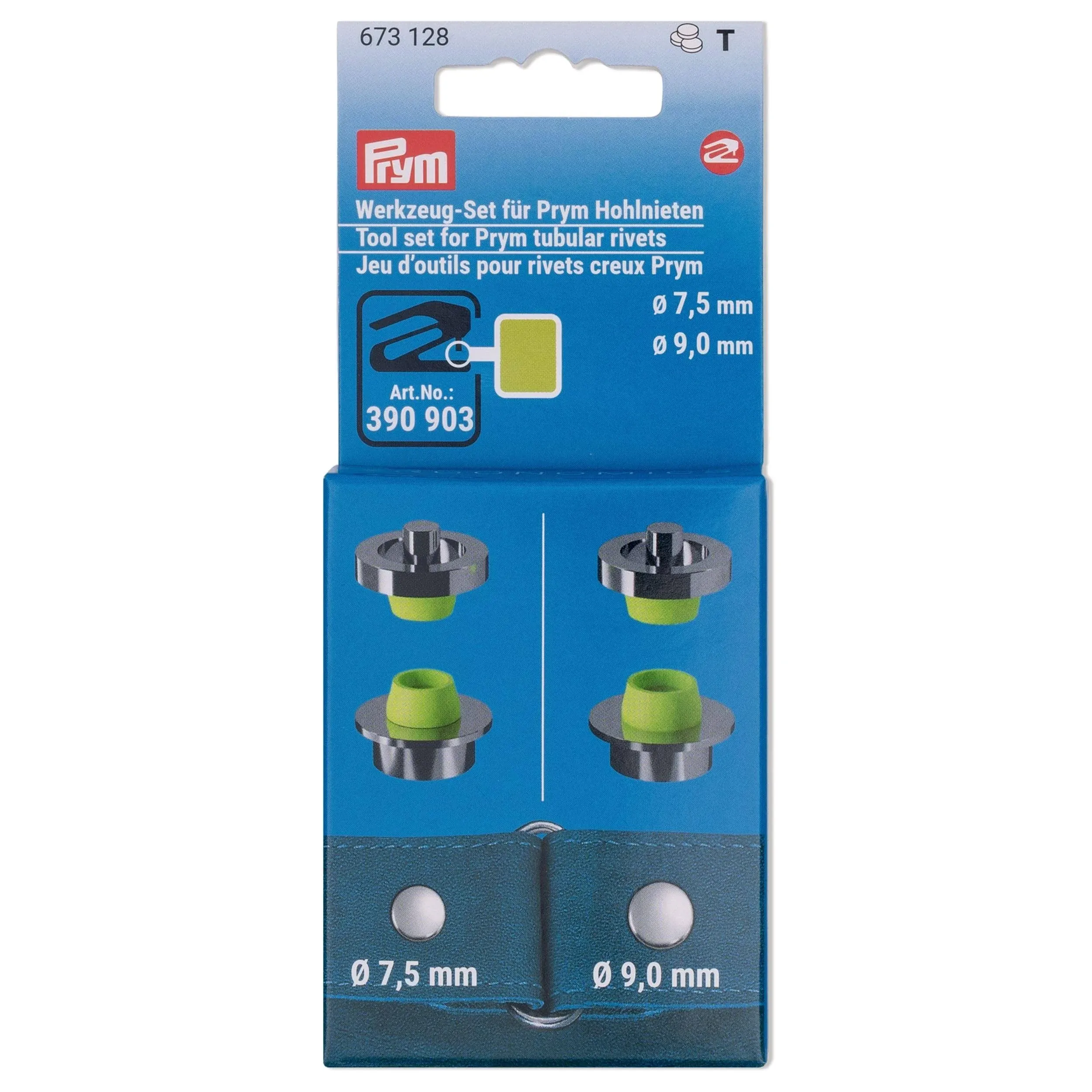 Prym Tool Set for Prym Tubular Rivets, 7.5 & 9 mm, 4 Count