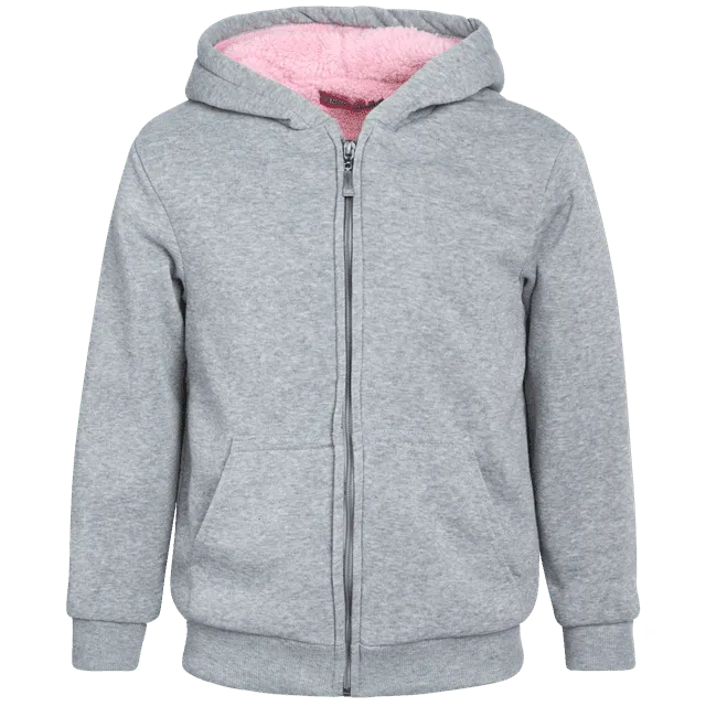 Coney Island Girls’ Sweatshirt - Soft Fleece Sherpa Lined Full Zip Up Hoodie with Pockets - Sweatshirt for Girls (Size: 4-16)