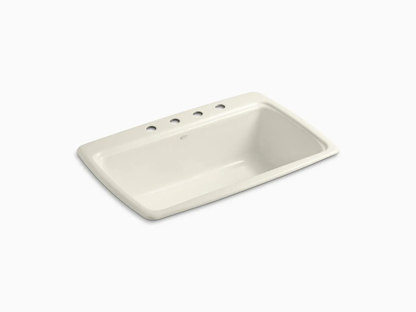 KOHLER K-5863-4 Cape Dory 33" x 22" x 9-5/8" top-mount single-bowl kitchen sink with 4 faucet holes