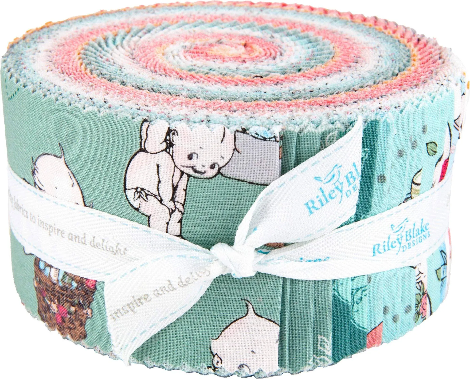 Sew Kewpie Rolie Polie 40 2.5-inch Strips Jelly Roll Riley Blake Designs RP-10540-40, Assorted, 2.5 Inches