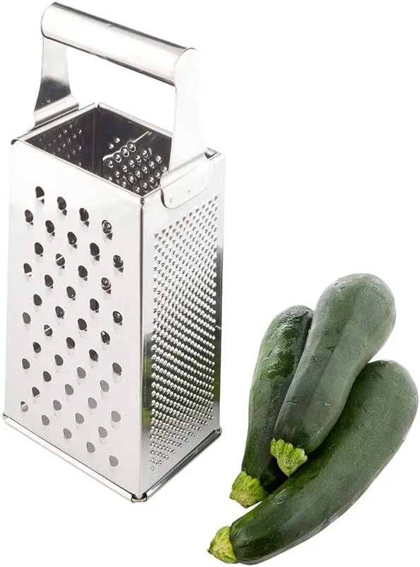 Restaurantware Met Lux Cheese Grater 1 Heavy-Duty Box Grater - With 4 Sides Built-In Handle Stainless Steel Food Grater For Vegetables And Cheese