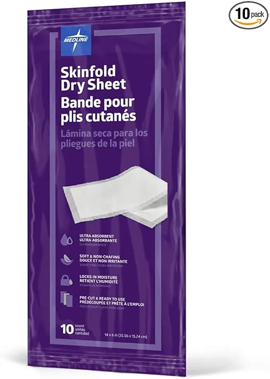 Medline Skinfold Dry Sheet