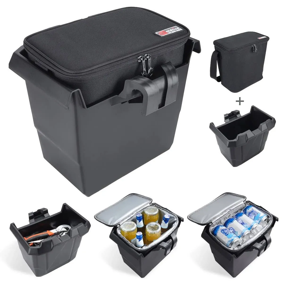 FIASRAC Defender Center Underseat Storage Bin+Portable Ice Chest Cooler ...