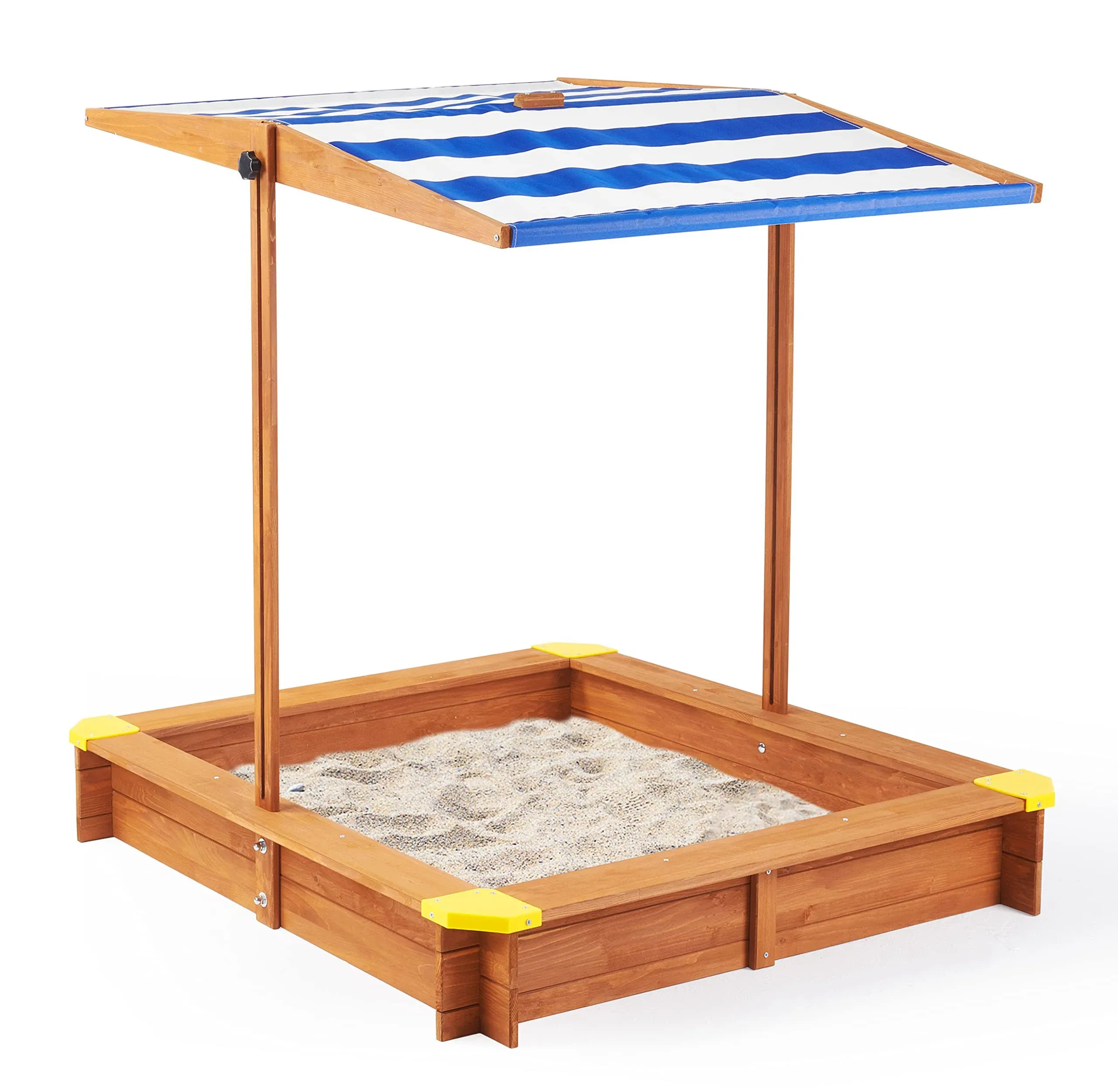 Outdoor Sandpit with Versatile Adjustable Canopy - Play with Nature, Sunny