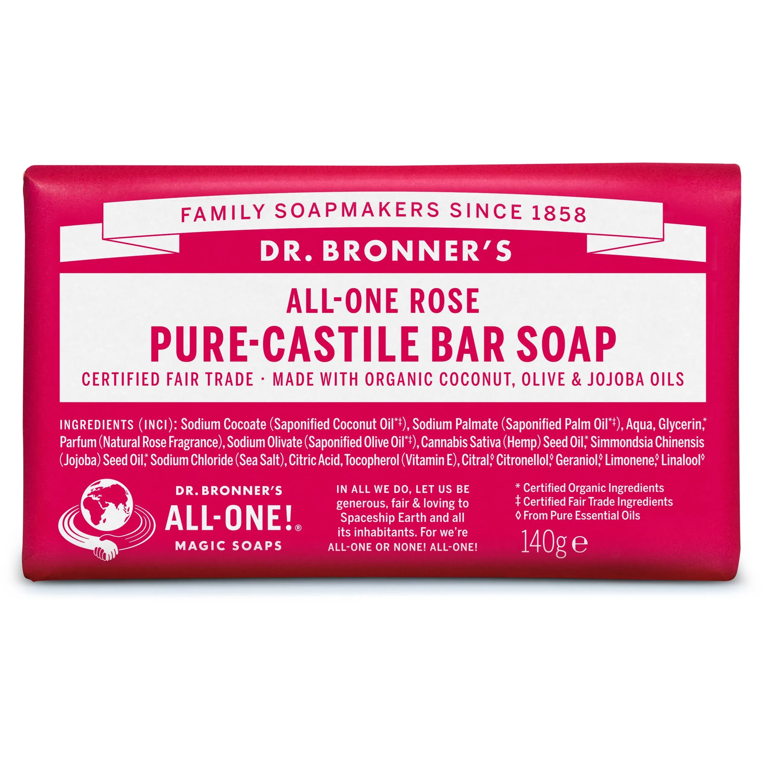 DR. BRONNER&#039;S~ROSE All-One Pure-Castile Bar Soap