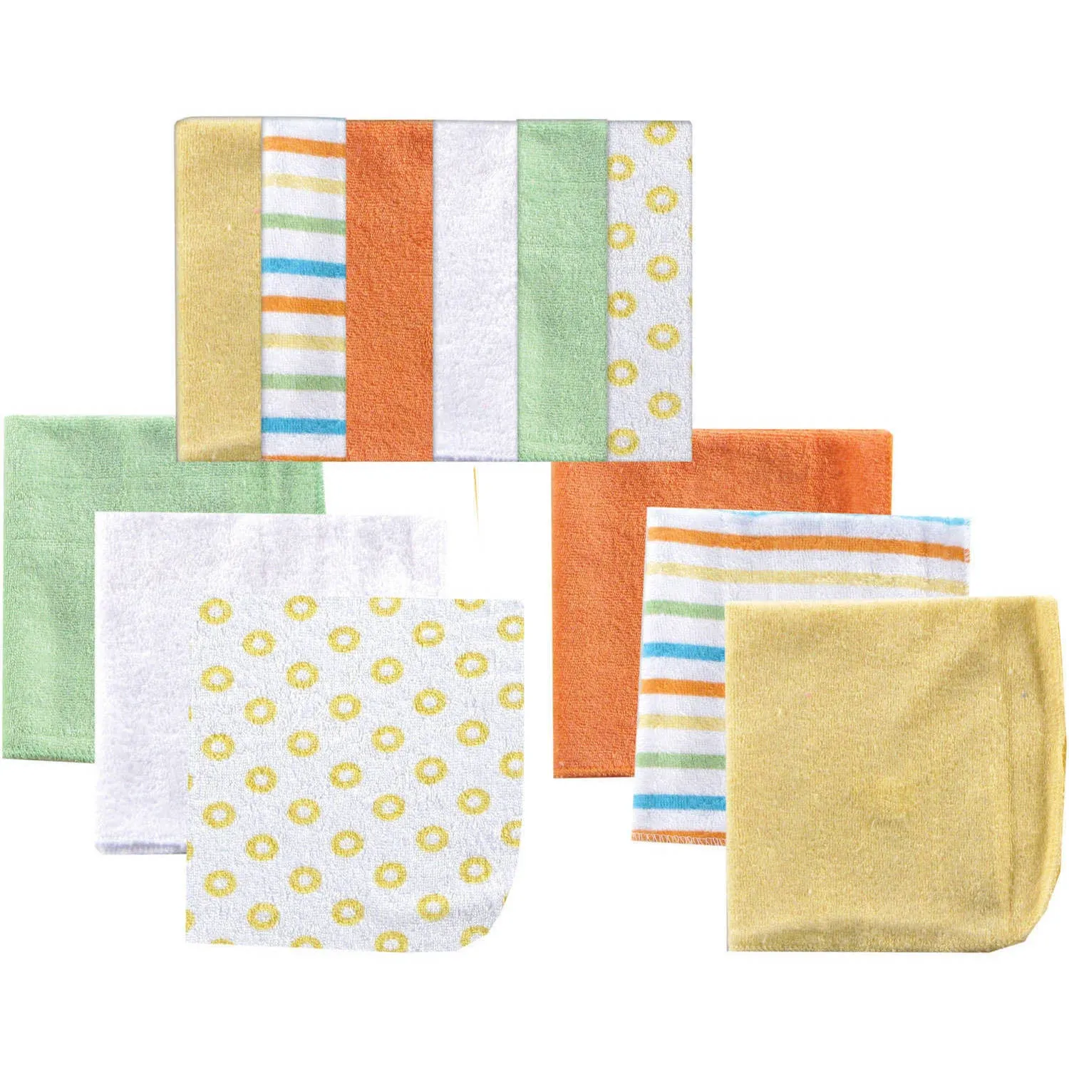 Babyvision Luvable Friends Washcloth Set, Yellow - 12 pack